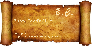 Buss Cecília névjegykártya